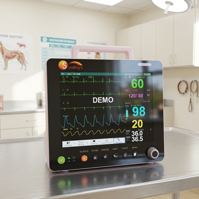 PortableSUN-603S Vet Patient Monitor CE Certified Low Price 12.1 Inch Touch Screen Equipment for Pet Veterinary Clinics