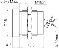 Interrupteur tactile populaire (CE, ROHS) 16 mm 1NO étanche en métal acier inoxydable IP68, interrupteur tactile piézoélectrique