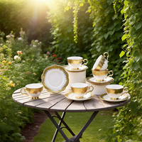 Tasses à café et à expresso en céramique de luxe créatives, coffret cadeau personnalisé, ensemble de tasses et soucoupes, 12 pièces