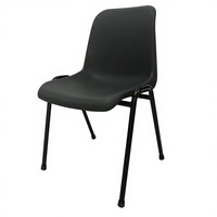 Chaise en plastique empilable avec pieds en acier thermolaqué, chaise de formation, de conférence, de usage commercial
