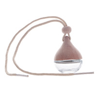 Diffuseur de parfum pour voiture en verre vide de 7 ml avec couvercle en bois, logo personnalisable en gros