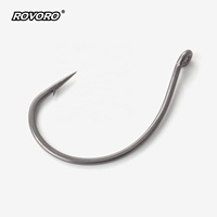 ROVORO Tackle 8003 #   Hameçons Worm Wacky à tige aplatie pour montage dropshot, pêche au black-bass, avec leurres souples en PTFE nano-lisse et revêtement nano