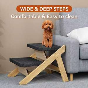 Rampa Plegable para Mascotas de <span class=keywords><strong>Madera</strong></span> Maciza Resistente y de Venta Caliente con Superficie Antideslizante para Perros Grandes - <span class=keywords><strong>Escalera</strong></span> Auxiliar para Subir Escaleras - Product Image 4