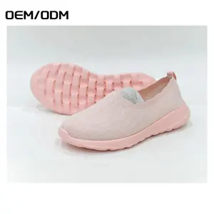 OEM ODM Walking Loafers Maker China Custom ized Hot Sale Leichte Outdoor JIANER Pink Frauen Flache Freizeit schuhe