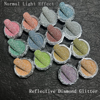Poudre de paillettes réfléchissante SH pour usage domestique intérieur, résistante aux solvants, effet diamant scintillant, 1 128 particules fines pour l'artisanat