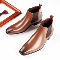 Harga Pabrik Grosir Sepatu Boots Kulit Sapi Asli Pria, Lembut, Bernapas, Penambah Tinggi, Sepatu Jalan