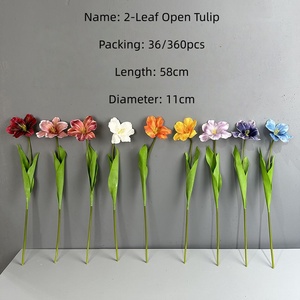 Ramo de <span class=keywords><strong>Tulipanes</strong></span> Artificiales de Plástico con Tacto Real, <span class=keywords><strong>Tulipanes</strong></span> Grandes Azules y Morados para Decoración de Bodas, Navidad, Eventos Nupciales y Fondos - Product Image 2