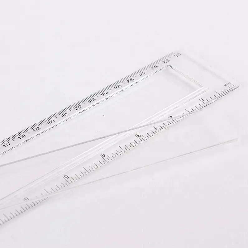 Promotional Office School Transparent Custom Ruler Plastic Straight Scale Ruler for Promotion
