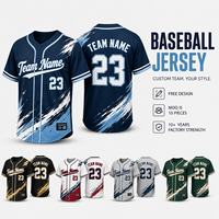 Maillot de baseball personnalisé à séchage rapide, design encreur, sublimation intégrale, respirant, pour hommes, idéal pour les équipes sportives et les clubs