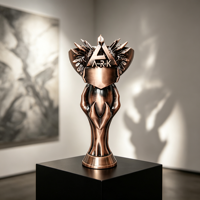 Trophée Métallique Esports Personnalisé, Plaque de Récompense en Bronze Antique avec Couronne Pointue et Bouclier, pour Champion de Jeu