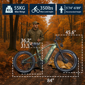 Vélo à double moteur Torque, 55 km/h, pneus larges 26*4, cadre en aluminium, freins à disque hydrauliques, batterie 52V 23Ah, DP-P2, performances haute vitesse - Product Image 6