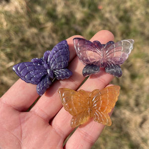 Venta al por mayor de figuras de mariposas de cristal natural talladas a mano, de lapislázuli, amatista y <span class=keywords><strong>aventurina</strong></span>, para sanación y joyería. - Product Image 2