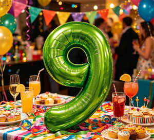Party Love Balloon Numero Verde N9 100 Cm 12 Pcs Bag ensuring durability and long-lasting shape - Product Image 6