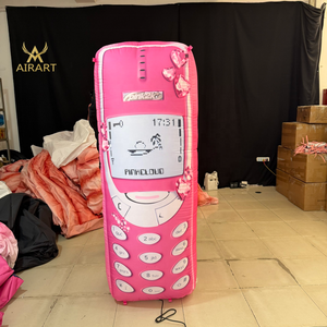 Téléphone portable gonflable rétro Y2K pour fête rétro du <span class=keywords><strong>millénaire</strong></span>, marché sur le thème du Y2K, exposition sur le thème rose - Product Image 1