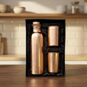 Bouteille d'eau en cuivre de qualité supérieure avec couvercle, capacité de 1000 ml, écologique, unisexe, pour cadeaux d'affaires - Product Image 3