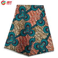 Kain Ankara Cetak Lilin Afrika 100% Katun Organik Tenun Batik 6 Yard/potong Gaun Pengantin