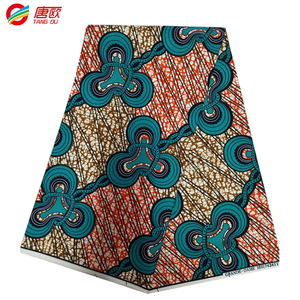 Tissu Ankara imprimé africain <span class=keywords><strong>en</strong></span> wax 100% coton biologique tissé batik 6 yards/pièce <span class=keywords><strong>Robe</strong></span> de mariée - Product Image 1