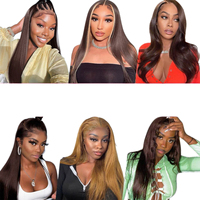 Nouvelle Arrivée Perruque Complète en Cheveux Humains Raides Brun Foncé Multi-longueurs avec Dentelle Frontale pour Femmes Européennes et Américaines, Usage Professionnel en Salon, 8 à 32 pouces