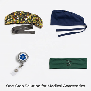 Bonnets chirurgicaux avec queue de cheval, doublure en satin, logo personnalisé, à nouer, pour infirmières, chapeaux de travail, accessoires d'uniforme d'infirmière OEM - Product Image 6
