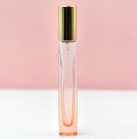 Flacon en verre carré de 10 ml à dégradé de couleurs, tendance, avec pulvérisateur pour emballage de parfum, flacon vide en verre de luxe