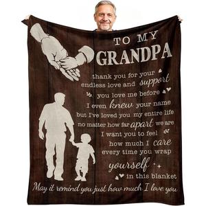 <b>Blue</b> Quilted Grandma Quotes Flannel <b>Blanket</b> <b>Throw</b> <b>Blanket</b> Nap <b>Blanket</b> Machine Washable Fade Resistant for Bedroom Living Room - Product Image 5