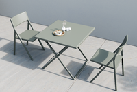 Mesa de Comedor Plegable de Aleación de Aluminio, Diseño Moderno, Resistente a los Rayos UV, Ligera, para Uso en Exteriores, Patio u Hotel, Dos Tamaños (Oliva)