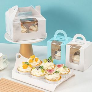 Wholesale Custom Dessert square Paper Cake Box Cardboard Gift Cake Packaging <b>Takeaway</b> Boxes with Window - Product Image 4