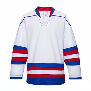 OEM personalizado adultos jóvenes camisetas de hockey sobre hielo de talla grande Spandex tela DHL Logo ropa de trabajo práctica rusa ropa deportiva PCS colores - Product Image 1