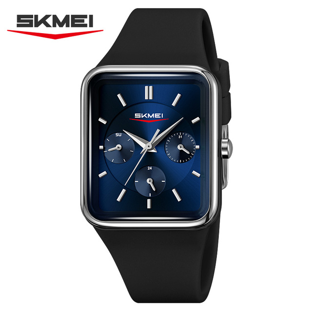 Support OEM Customize Logo Hot Sale Watch Brand Skmei 2323 Silicone Gel Strap 3ATM Waterproof Square Dial Ladies Quartz Watches