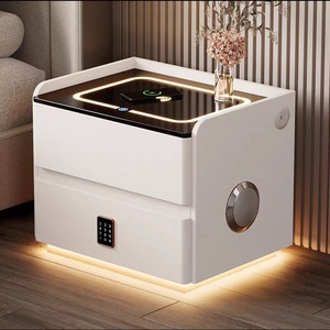 Advanced Wireless Charging Bedside Table LED Light New <strong>Smart</strong> Multifunctional Storage Cabinet Luxury Leather Bedroom Hotels - Product Image 6