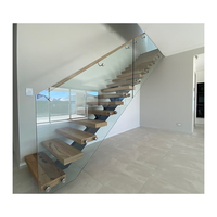 Nouveau design Escalier en métal enduit de poudre blanche Système d'éclairage LED Mono Stringer Escaliers pour l'intérieur