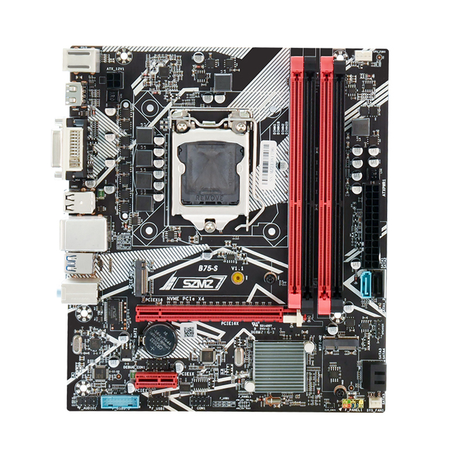 B75-S Motherboard LGA 1155 Pin CPU Gigabit Network Card with 4GB DDR3 1333MHz RAM Desktop Computer Motherboard