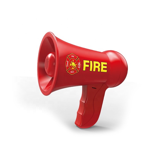 Firefighter Megaphone for Kids Red Fireman Megaphone Bullhorn With Siren Sound