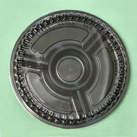 Plateau de service LINHAI 10 pouces, 4 compartiments, en plastique sans BPA, pour fruits, noix, sushis, plats à emporter, idéal pour les fêtes