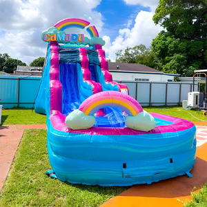 Château gonflable pour enfants, toboggan aquatique, jeux gonflables, toboggan aquatique tropical gonflable commercial - Product Image 4