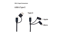 Câble de charge rapide PD 65W, nylon tressé, multi-connecteurs, cordon de charge USB, cadeau promotionnel