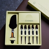Ensemble de service pour gâteau de mariage, couteau et spatule à gâteau en acier inoxydable avec boîte cadeau, biodégradable et jetable