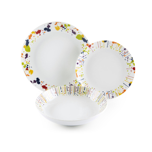 Set di Stoviglie Excelsa 18 Pezzi, Porcellana Rotonda Multicolore Dipinta a Mano, Moderno, Lavabile in Lavastoviglie, per Feste - Product Image 1