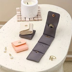 Personalized Fashion Microfiber Lightweight Durable Foldable Jewelry Storage <b>Bag</b> Portable <b>Mini</b> Travel Organizer Snap Button Case - Product Image 3
