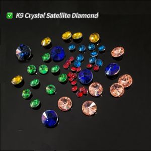 Accessoires de vêtements en cristal diamanté + Strass en verre K9 à fond pointu coloré pour bijoux et décoration d'ongles - Product Image 1