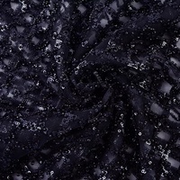 Zwarte 3D kralen-pailletten kant 100% polyester geborduurde mesh stof 125cm breed voor meisjes bruidsjurk avondjurk