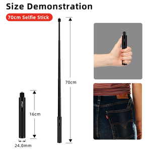 Selfie Stick para cámaras de acción y deportes 70cm/120cm Compatible con GoPro/OSMO/SJCAM/<span class=keywords><strong>Insta360</strong></span> Accesorio invisible - Product Image 5
