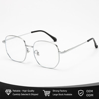 Lunettes rondes carrées en métal doré pour femmes et hommes, lunettes de lecture pour ordinateur, plaquettes de nez réglables, anti-lumière bleue UV400 OEM