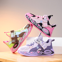 Cema 2026 Nouveau Style Chaussures de Sport Décontractées Polyvalentes en Cuir Tendance Princesse avec Bouton Rotatif Lumineux pour Petite Fille
