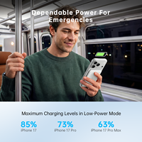 Batterie externe portable 10000 mAh PD 20W et sans fil 15W, charge rapide magnétique pour iPhone, compacte, légère, logo personnalisé OEM ODM