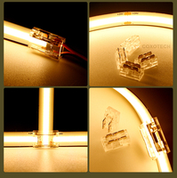 Connecteur LED à angle droit en L et à 180 degrés à 2 broches 8A pour bande LED COB sans joint de 5 mm, 8 mm, 10 mm
