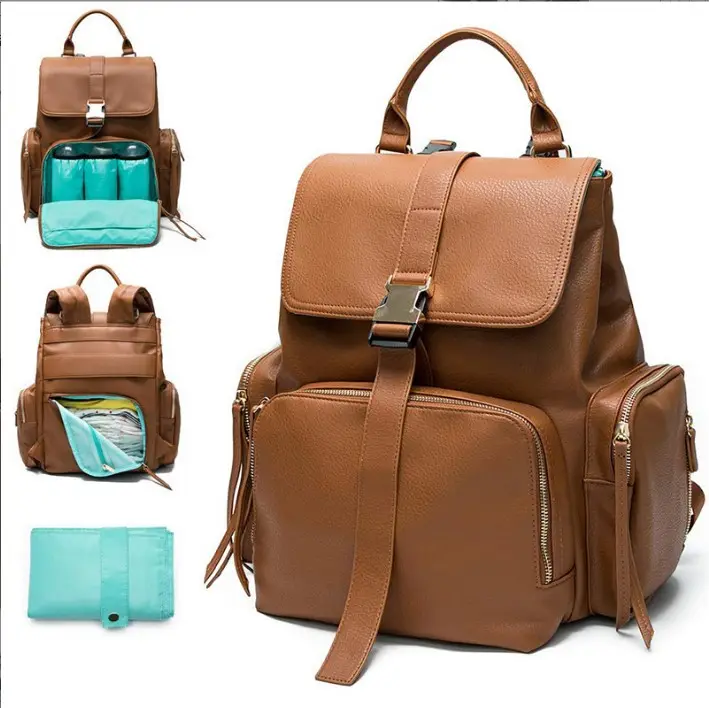 Best Selling Baby Diaper Bag Travel Baby Bag Large Capacity Mommy Bag Leather Backpack For Women