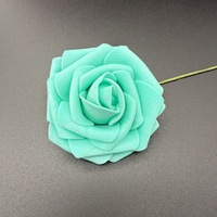 Roses en mousse PE de 8 cm en gros avec base et tige, fleurs artificielles pour la décoration de mariage et de la maison