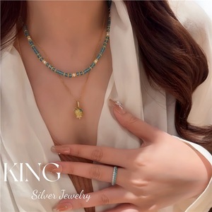 Collar con Colgante de Plata de Ley S925 Chapado en Oro con Microincrustaciones en Forma de Fruta para Uso Diario, Lemon Bells - Product Image 3