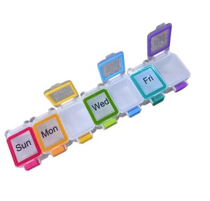 Boîte de rangement pour pilules étanche avec fermeture de sécurité, 7 compartiments, en plastique PP, organiseur de médicaments <span class=keywords><strong>hebdomadaire</strong></span> - Product Image 1